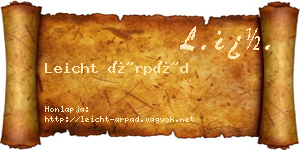Leicht Árpád névjegykártya